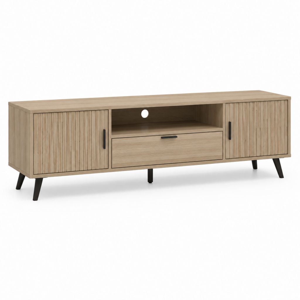 Mobile TV rettangolare rovere in pannello truciolare nobilitato 180 x 40 x 60 cm